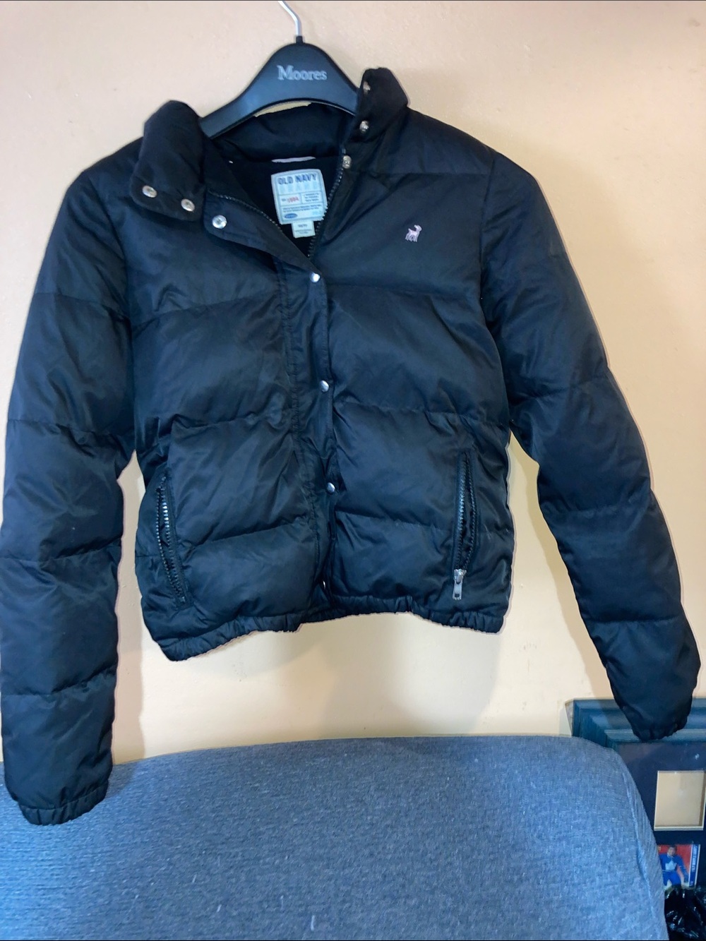 Old Navy Black Quilted Puffer Jacket for women